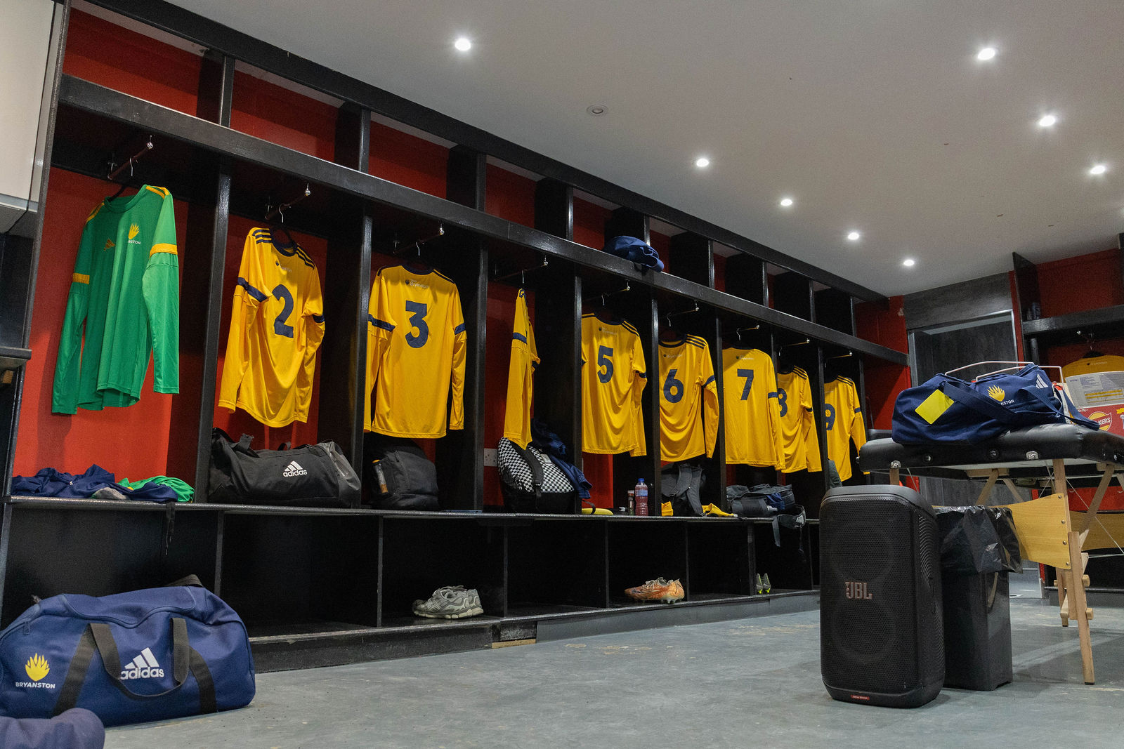 Dressing room before kick-off