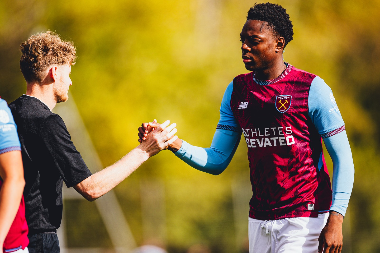 West Ham U18 player shaking hands